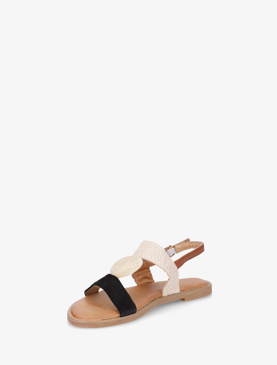 Nu-pieds à bijou rond - Noir - 3