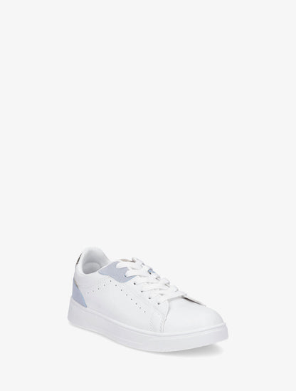 Sneakers en simili à détail suédine et irisé - Bleu - 2