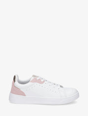 Sneakers en simili à détail suédine et irisé - Rose - 1