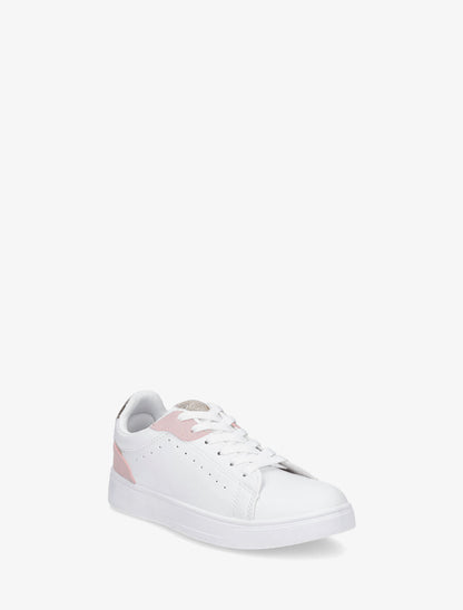 Sneakers en simili à détail suédine et irisé - Rose - 2