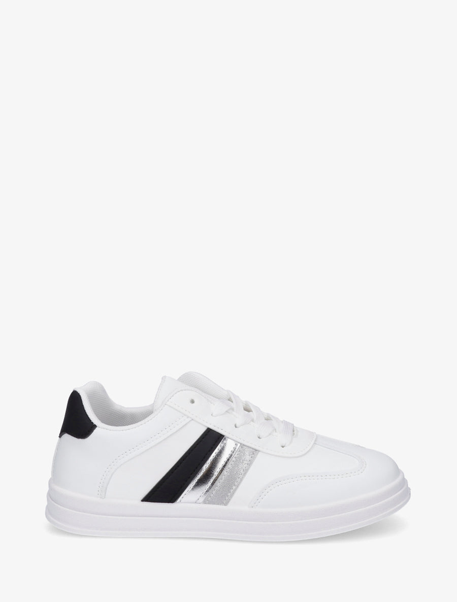 Tennis en simili à bandes contrastantes - Blanc - 1