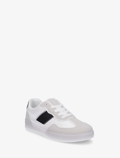 Sneakers à semelle caoutchouc coloré - Blanc - 2