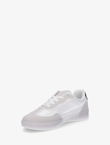 Sneakers à semelle caoutchouc coloré - Blanc - 3