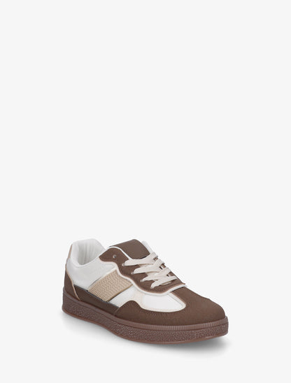 Sneakers à semelle caoutchouc coloré - Marron - 2