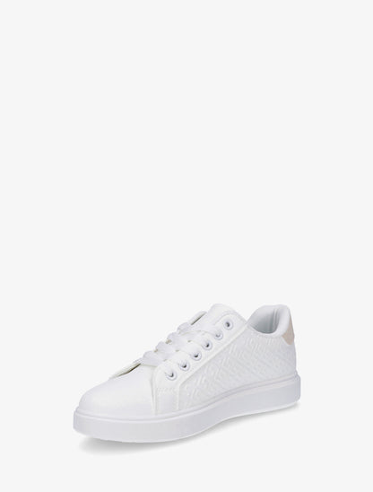 Sneakers plates à imprimé graphique - Beige - 3