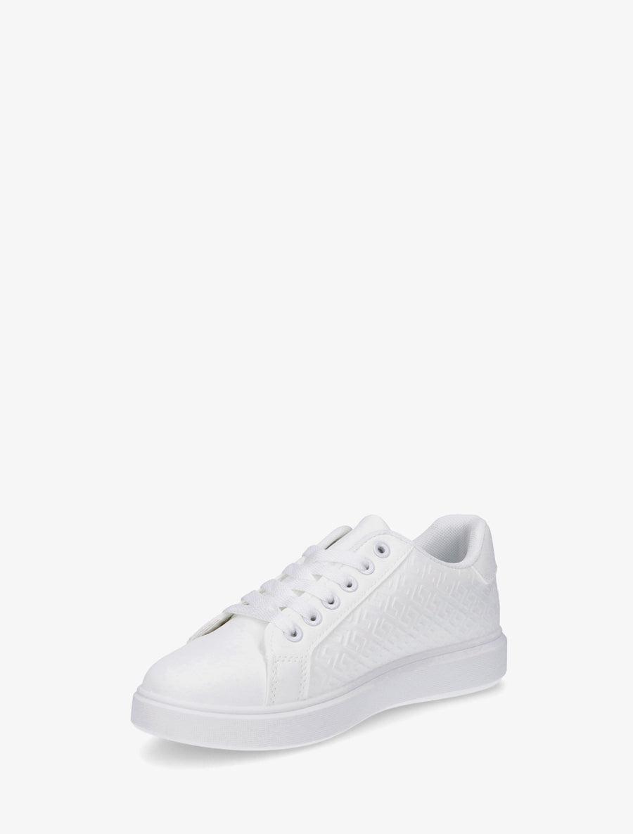 Sneakers plates à imprimé graphique - Blanc - 3