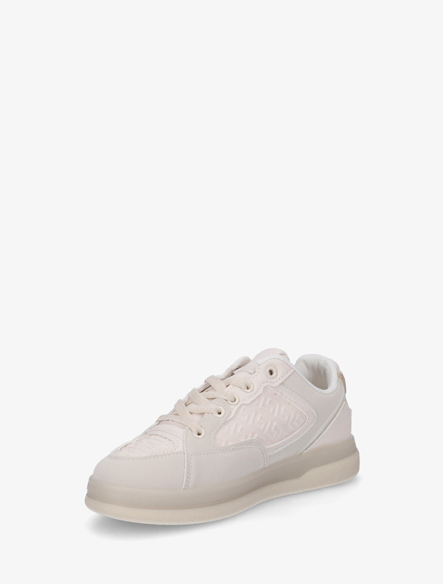 Sneakers plates à imprimé vagues grec - Beige - 3