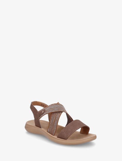 Nu-pieds à brides croisées élastiquées - Marron - 2