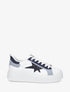 Sneakers en simili à motif étoile pailletée - Bleu - 1