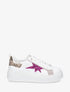 Sneakers en simili à motif étoile pailletée - Magenta - 5
