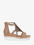 Sandales irisées à talon compensé - Taupe - 1