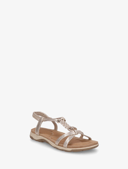 Nu-pieds à empiècement trèfle strassé - Or - 2