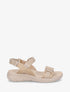 Nu-pieds en simili à triples scratch - Taupe - 1