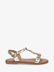 Nu-pieds en simili à empiècement métal - Or - 1