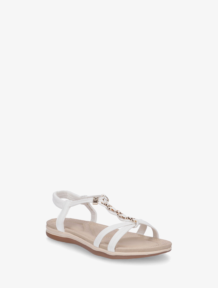 Nu-pieds à empiècement bijoux - Blanc - 2