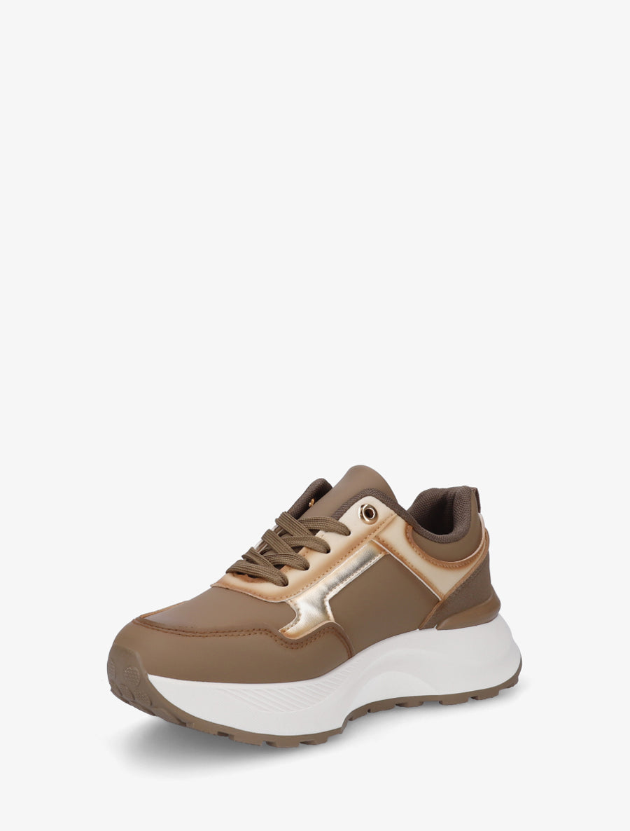 Baskets à zip et bijou métallique - Marron - 3