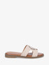 Claquettes unies à empiècement métal - Beige - 1