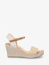 Sandales compensées à bride effet paille tissé - Beige - 1