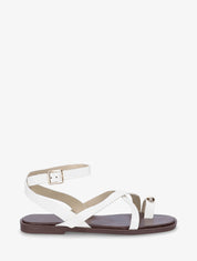 Nu-pieds à entredoigt et bijou métal - Blanc - 1