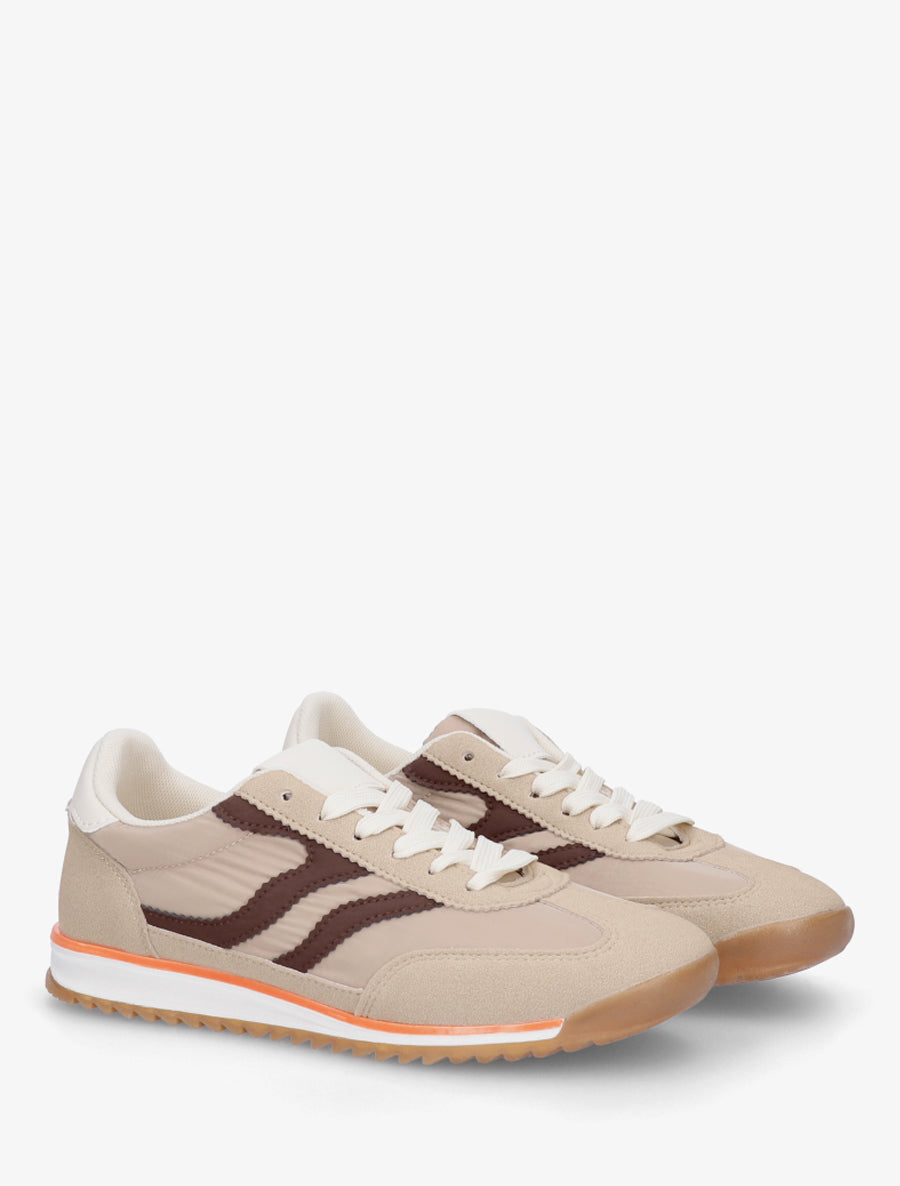 Baskets classiques à bandes dentelées - Taupe - 4