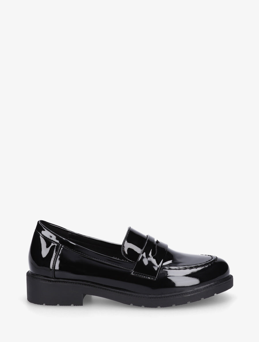 Mocassins vernis en simili - Noir - 1