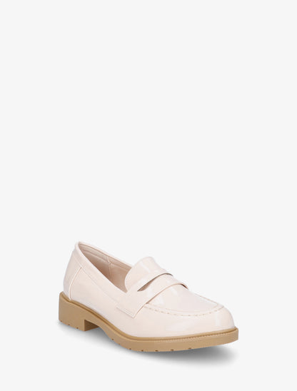 Mocassins vernis en simili - Beige - 2
