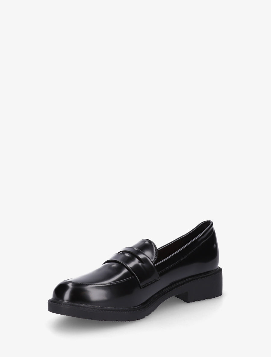 Mocassins unis en simili - Noir - 3