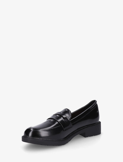 Mocassins unis en simili - Noir - 3