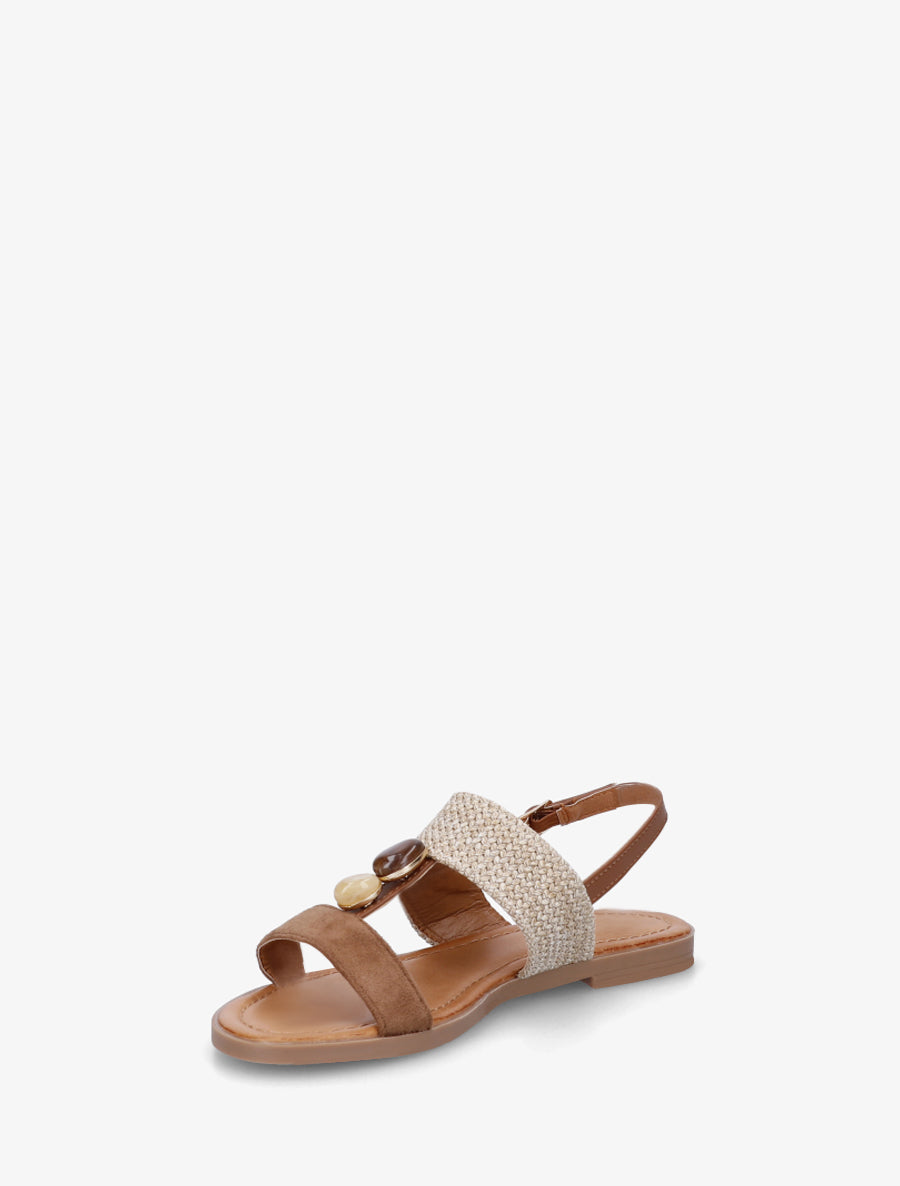 Nu-pieds à brides dépareillés - Camel - 3