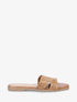 Claquettes en simili à détail irisé - Camel - 1