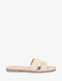 Claquettes en simili à détail irisé - Beige - 1