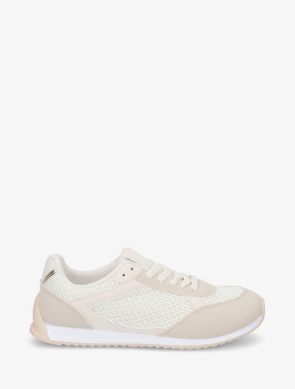 Baskets casual en tissu et simili - Beige - 1