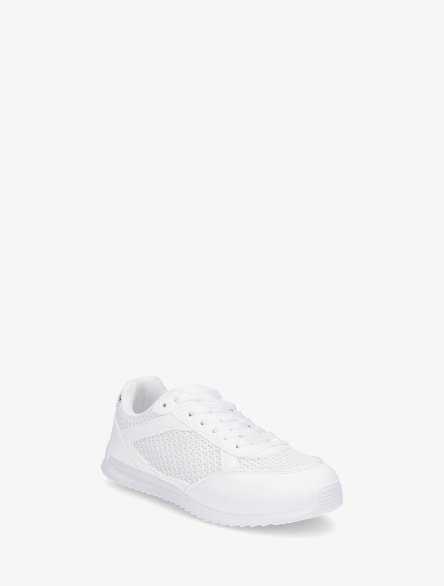 Baskets casual en tissu et simili - Blanc - 2