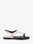 Nu-pieds en suédine à entredoigt et bague métallique - Beige - 1