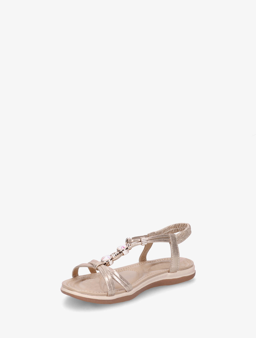Nu-pieds confort à tour de cheville élastiquée - Or - 3