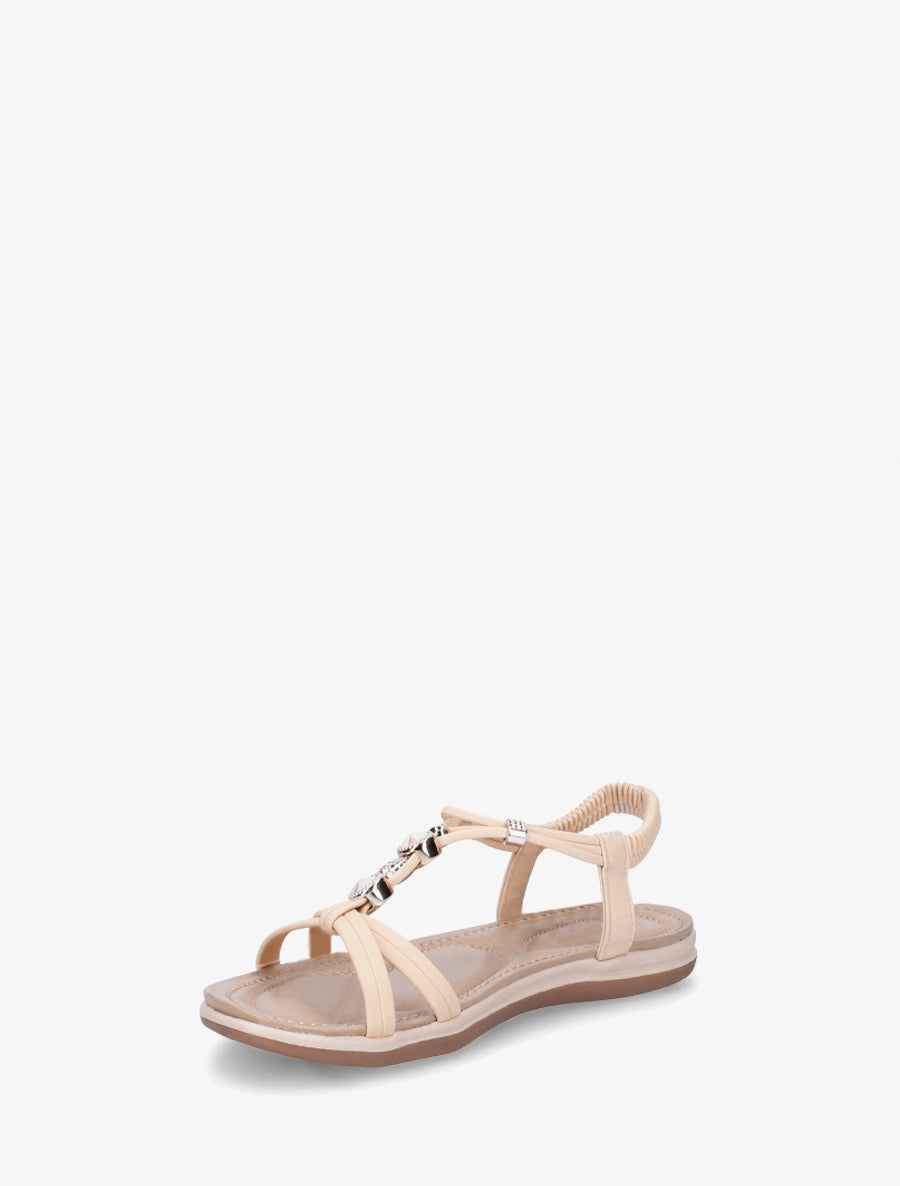 Nu-pieds confort à tour de cheville élastiquée - Rose saumon - 3
