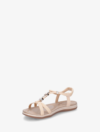 Nu-pieds confort à tour de cheville élastiquée - Rose saumon - 3