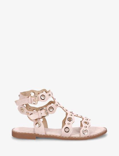 Nu-pieds style spartiates à œillets - Rose - 1