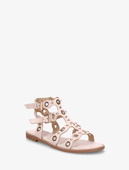 Nu-pieds style spartiates à œillets - Rose - 2