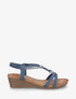 Sandales compensées à strass - Bleu - 1