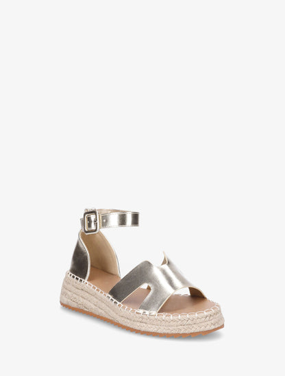 Sandales en simili style espadrilles - Or - 2
