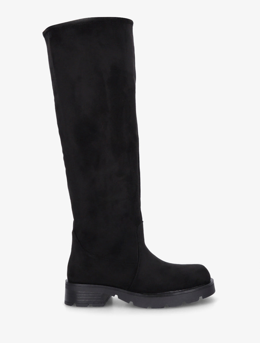 Bottes en suédine unies - Noir - 1