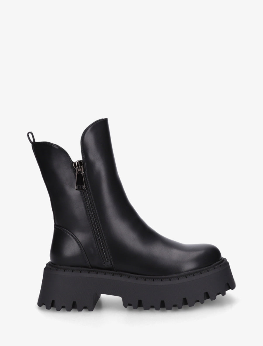 Bottines hautes à semelle crantée - Noir - 1