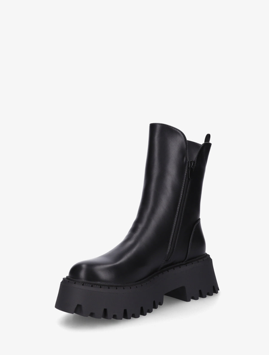 Bottines hautes à semelle crantée - Noir - 3