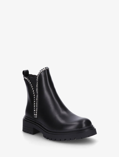 Bottines en simili à strass - Noir - 2