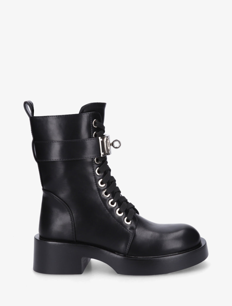 Boots style ranger à boucle décorative - Noir - 1