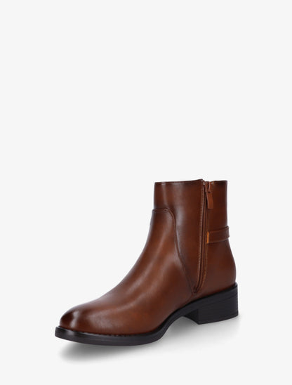 Bottines en simili à boucle métallique - Camel - 3