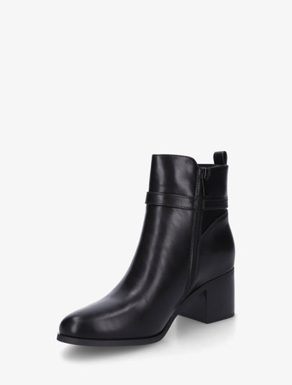 Bottines en simili à cheville élastiquée - Noir - 3