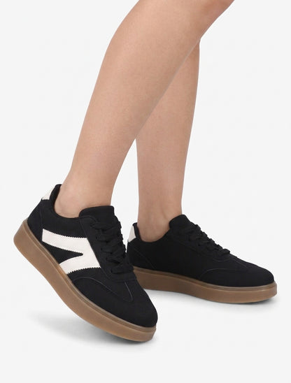 Sneakers à semelle en caoutchouc - Noir