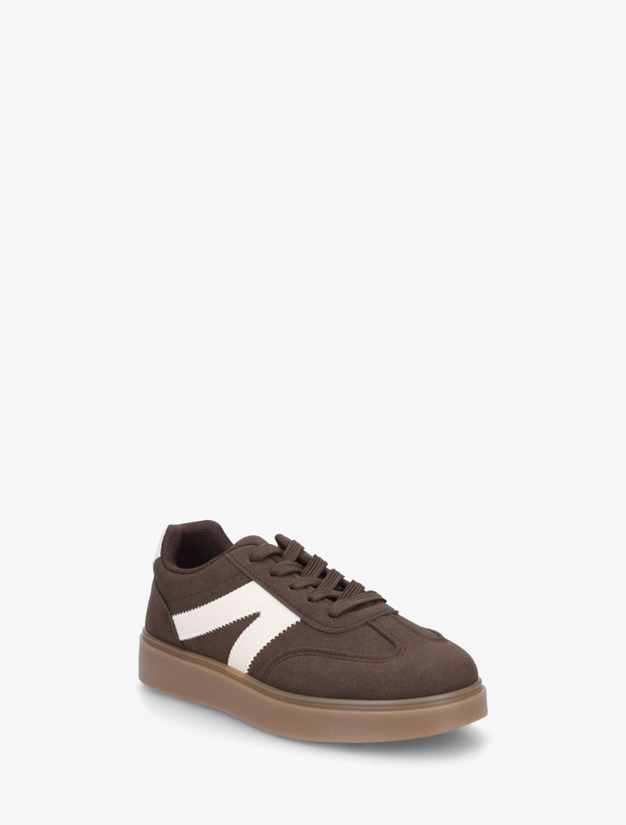 Sneakers à semelle en caoutchouc - Marron - 2